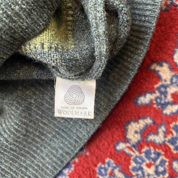 Blarney Woollen Mills Wool Argyle Diamond V-neck Pullover Sweater Size Large - Picture 5 of 6